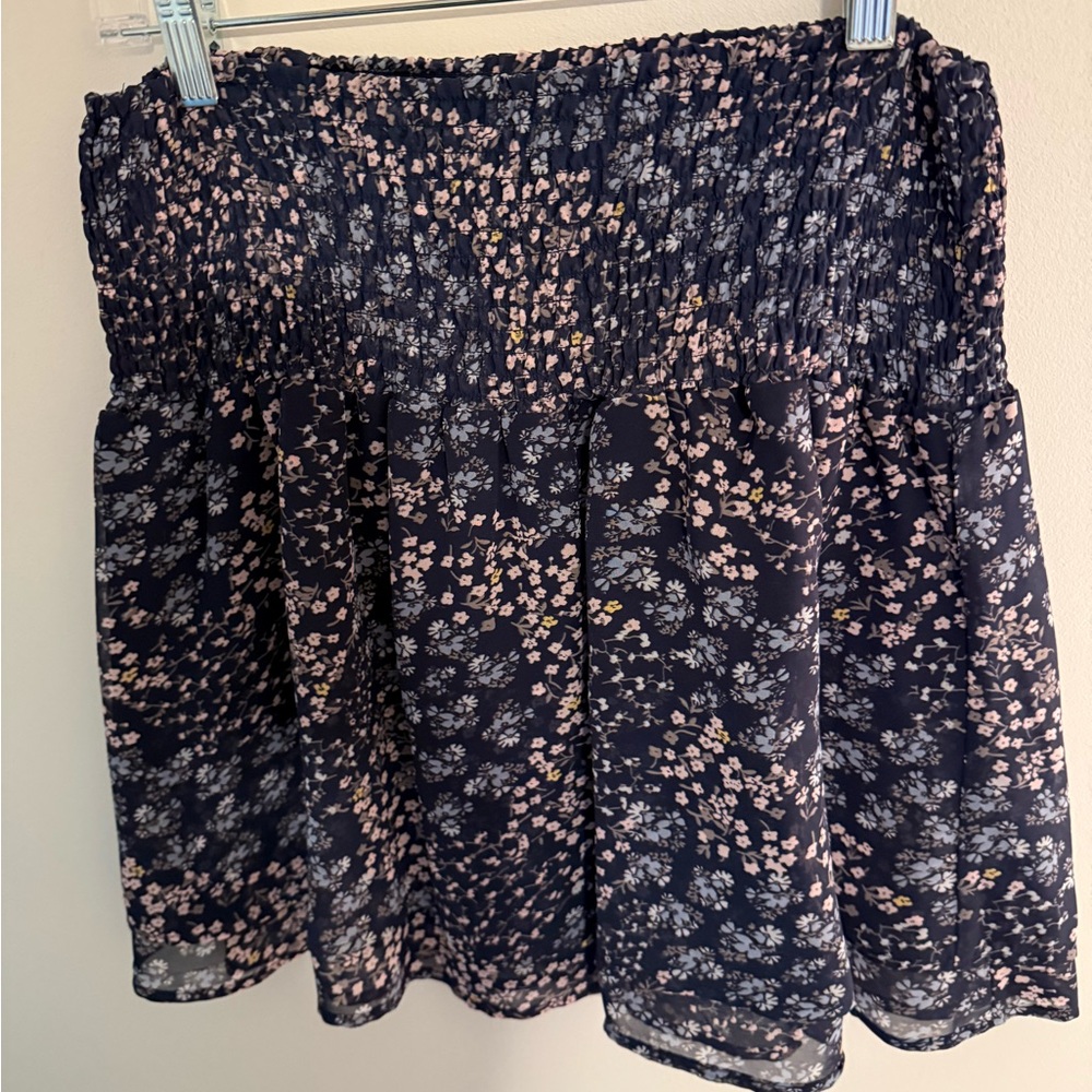 Aqua Floral Print Women's Skirt
